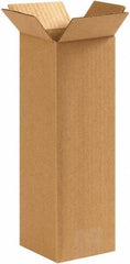 Made in USA - 5" Wide x 5" Long x 12" High Rectangle Corrugated Shipping Box - 1 Wall, Kraft (Color), 65 Lb Capacity - Exact Industrial Supply