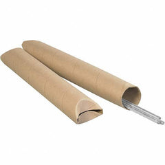 Made in USA - 3" Diam x 20" Long Round Crimped End Mailing Tubes - 1 Wall, Kraft (Color) - Exact Industrial Supply