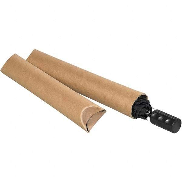 Made in USA - 2-1/2" Diam x 20" Long Round Crimped End Mailing Tubes - 1 Wall, Kraft (Color) - Exact Industrial Supply