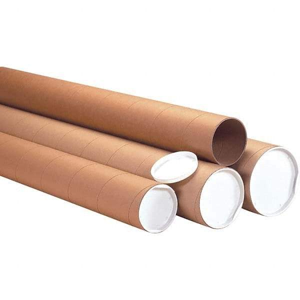 Made in USA - 3" Diam x 60" Long Round Heavy Duty Mailing Tubes - 1 Wall, Kraft (Color) - Exact Industrial Supply