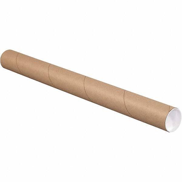 Made in USA - 2-1/2" Diam x 24" Long Round Kraft Mailing Tubes - 1 Wall, Kraft (Color) - Exact Industrial Supply