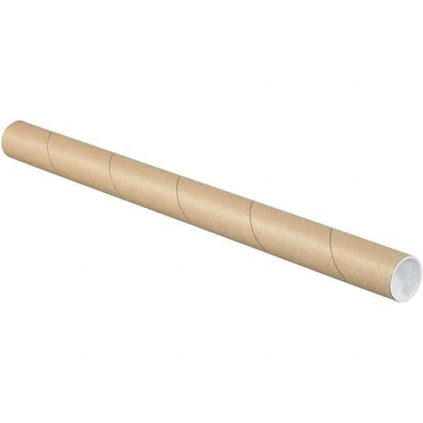 Made in USA - 1-1/2" Diam x 18" Long Round Kraft Mailing Tubes - 1 Wall, Kraft (Color) - Exact Industrial Supply