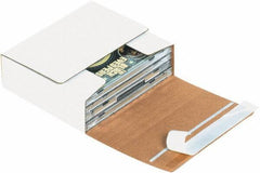 Made in USA - 5-1/16" Wide x 5-3/4" Long x 1-3/4" High Square Multi-Media Mailers - 1 Wall, White - Exact Industrial Supply