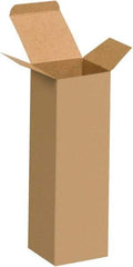 Made in USA - 1-3/4" Wide x 1-3/4" Long x 6" High Rectangle Chipboard Box - 1 Wall, Kraft (Color) - Exact Industrial Supply