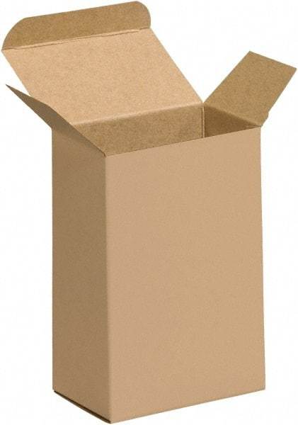 Made in USA - 1-3/4" Wide x 2-1/2" Long x 4" High Rectangle Chipboard Box - 1 Wall, Kraft (Color) - Exact Industrial Supply