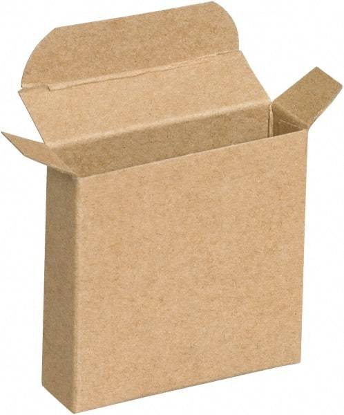 Made in USA - 1-9/16" Wide x 3-3/4" Long x 3-3/4" High Rectangle Chipboard Box - 1 Wall, Kraft (Color) - Exact Industrial Supply