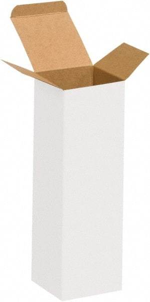 Made in USA - 1-3/4" Wide x 1-3/4" Long x 6" High Rectangle Chipboard Box - 1 Wall, White - Exact Industrial Supply