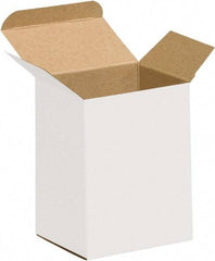 Made in USA - 1-1/4" Wide x 2" Long x 3" High Rectangle Chipboard Box - 1 Wall, White - Exact Industrial Supply