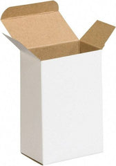 Made in USA - 2-1/2" Wide x 3-1/2" Long x 5-1/2" High Rectangle Chipboard Box - 1 Wall, White - Exact Industrial Supply