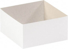 Made in USA - 6" Wide x 6" Long x 3" High Rectangle Chipboard Box - 1 Wall, White - Exact Industrial Supply