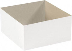 Made in USA - 12" Wide x 12" Long x 6" High Rectangle Chipboard Box - 1 Wall, White - Exact Industrial Supply