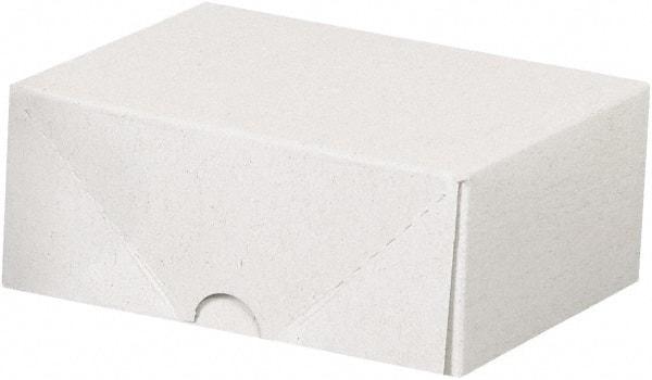 Made in USA - 3-1/2" Wide x 4-3/4" Long x 2" High Rectangle Chipboard Box - 1 Wall, White - Exact Industrial Supply