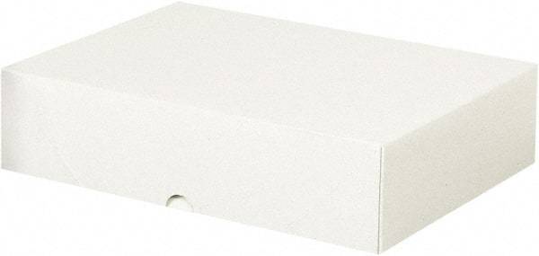 Made in USA - 12" Wide x 8-5/8" Long x 3" High Rectangle Chipboard Box - 1 Wall, White - Exact Industrial Supply