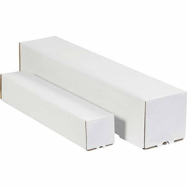 Made in USA - 3" Diam x 12" Long Square Square Mailing Tubes - 1 Wall, White - Exact Industrial Supply