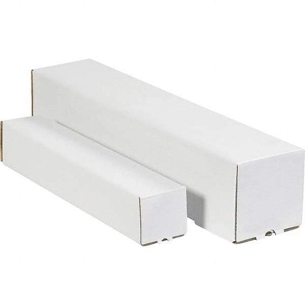 Made in USA - 2" Diam x 25" Long Square Square Mailing Tubes - 1 Wall, White - Exact Industrial Supply