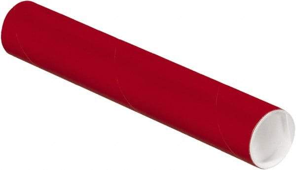 Made in USA - 2" Diam x 12" Long Round Colored Mailing Tubes - 1 Wall, Red - Exact Industrial Supply