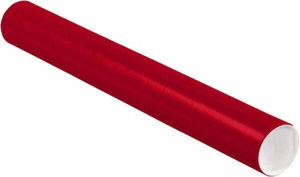 Made in USA - 3" Diam x 24" Long Round Colored Mailing Tubes - 1 Wall, Red - Exact Industrial Supply