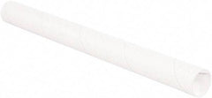 Made in USA - 2" Diam x 9" Long Round White Mailing Tubes - 1 Wall, White - Exact Industrial Supply