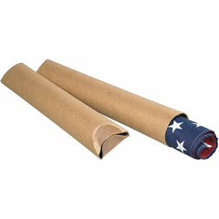 Made in USA - 4" Diam x 15" Long Round Crimped End Mailing Tubes - 1 Wall, Kraft (Color) - Exact Industrial Supply