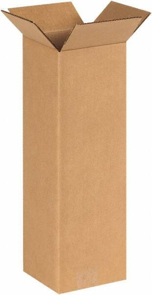Made in USA - 6" Wide x 6" Long x 18" High Rectangle Corrugated Shipping Box - 1 Wall, Kraft (Color), 65 Lb Capacity - Exact Industrial Supply
