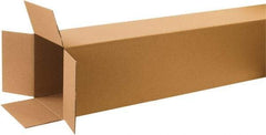 Made in USA - 12" Wide x 12" Long x 72" High Rectangle Corrugated Shipping Box - 1 Wall, Kraft (Color), 65 Lb Capacity - Exact Industrial Supply