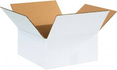 Made in USA - 12" Wide x 12" Long x 6" High Rectangle Corrugated Shipping Box - 1 Wall, White, 65 Lb Capacity - Exact Industrial Supply