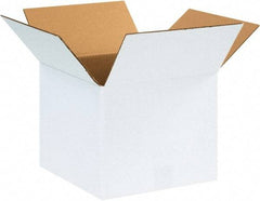 Made in USA - 12" Wide x 12" Long x 10" High Rectangle Corrugated Shipping Box - 1 Wall, White, 65 Lb Capacity - Exact Industrial Supply