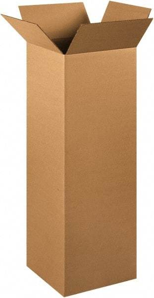 Made in USA - 12" Wide x 12" Long x 36" High Rectangle Corrugated Shipping Box - 1 Wall, Kraft (Color), 65 Lb Capacity - Exact Industrial Supply