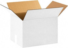 Made in USA - 12" Wide x 16" Long x 12" High Rectangle Corrugated Shipping Box - 1 Wall, White, 65 Lb Capacity - Exact Industrial Supply