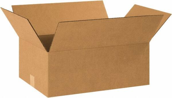 Made in USA - 12" Wide x 16" Long x 7" High Rectangle Corrugated Shipping Box - 1 Wall, Kraft (Color), 65 Lb Capacity - Exact Industrial Supply
