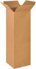 Made in USA - 18" Wide x 18" Long x 48" High Rectangle Corrugated Shipping Box - 1 Wall, Kraft (Color), 65 Lb Capacity - Exact Industrial Supply