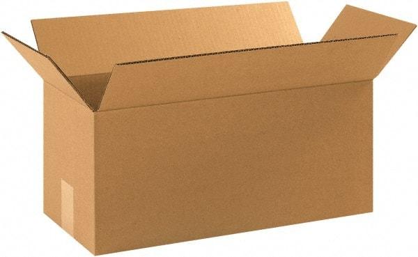 Made in USA - 8" Wide x 18" Long x 8" High Rectangle Corrugated Shipping Box - 1 Wall, Kraft (Color), 65 Lb Capacity - Exact Industrial Supply