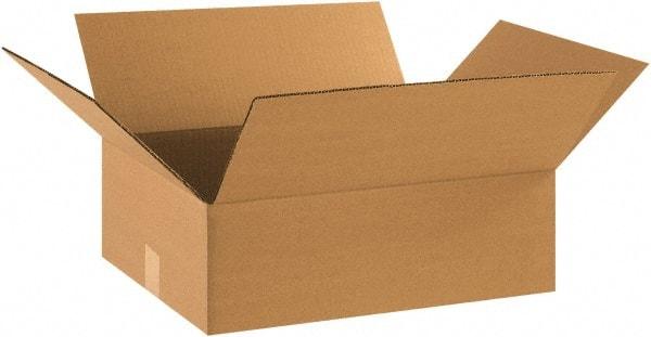 Made in USA - 14" Wide x 18" Long x 6" High Rectangle Corrugated Shipping Box - 1 Wall, Kraft (Color), 65 Lb Capacity - Exact Industrial Supply