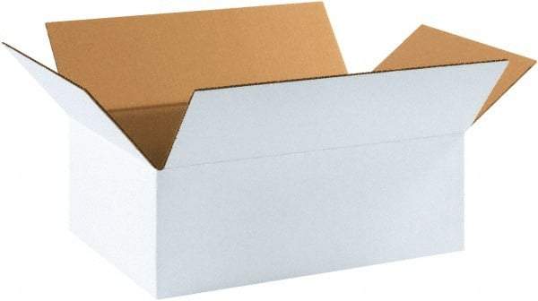 Made in USA - 11-1/4" Wide x 17-1/4" Long x 6" High Rectangle Corrugated Shipping Box - 1 Wall, White, 65 Lb Capacity - Exact Industrial Supply