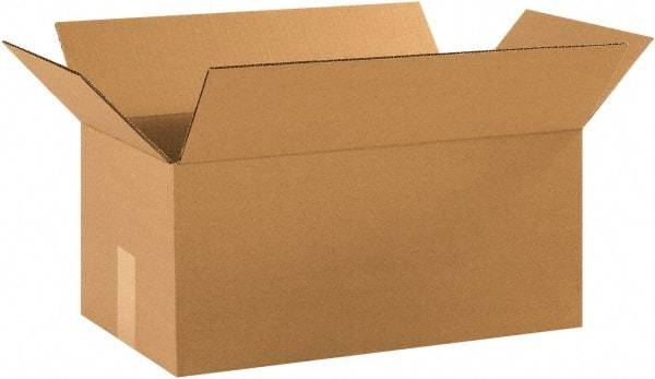 Made in USA - 10" Wide x 18" Long x 8" High Rectangle Corrugated Shipping Box - 1 Wall, Kraft (Color), 65 Lb Capacity - Exact Industrial Supply