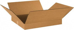 Made in USA - 16" Wide x 18" Long x 2" High Rectangle Corrugated Shipping Box - 1 Wall, Kraft (Color), 65 Lb Capacity - Exact Industrial Supply