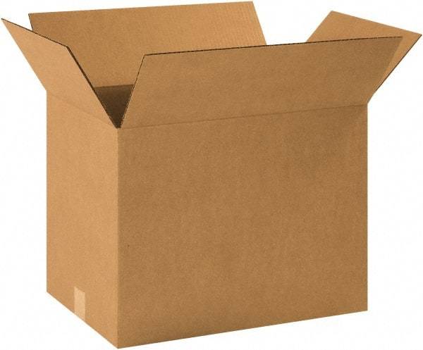 Made in USA - 12-1/2" Wide x 18-1/2" Long x 14" High Rectangle Corrugated Shipping Box - 1 Wall, Kraft (Color), 65 Lb Capacity - Exact Industrial Supply