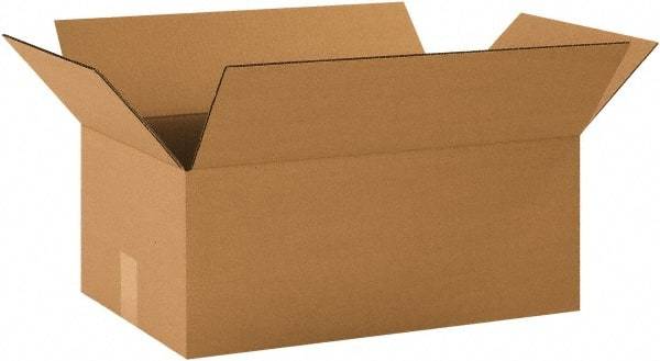 Made in USA - 12" Wide x 20" Long x 8" High Rectangle Corrugated Shipping Box - 1 Wall, Kraft (Color), 65 Lb Capacity - Exact Industrial Supply