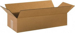 Made in USA - 8" Wide x 20" Long x 4" High Rectangle Corrugated Shipping Box - 1 Wall, Kraft (Color), 65 Lb Capacity - Exact Industrial Supply