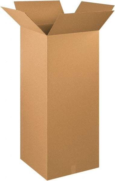 Made in USA - 20" Wide x 20" Long x 48" High Rectangle Corrugated Shipping Box - 1 Wall, Kraft (Color), 65 Lb Capacity - Exact Industrial Supply