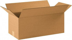 Made in USA - 10" Wide x 22" Long x 9" High Rectangle Corrugated Shipping Box - 1 Wall, Kraft (Color), 65 Lb Capacity - Exact Industrial Supply