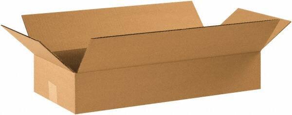 Made in USA - 10" Wide x 22" Long x 4" High Rectangle Corrugated Shipping Box - 1 Wall, Kraft (Color), 65 Lb Capacity - Exact Industrial Supply