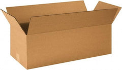 Made in USA - 10" Wide x 24" Long x 8" High Rectangle Corrugated Shipping Box - 1 Wall, Kraft (Color), 65 Lb Capacity - Exact Industrial Supply