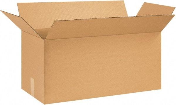 Made in USA - 10" Wide x 24" Long x 12" High Rectangle Corrugated Shipping Box - 1 Wall, Kraft (Color), 65 Lb Capacity - Exact Industrial Supply