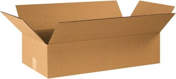 Made in USA - 12" Wide x 24" Long x 6" High Rectangle Corrugated Shipping Box - 1 Wall, Kraft (Color), 65 Lb Capacity - Exact Industrial Supply