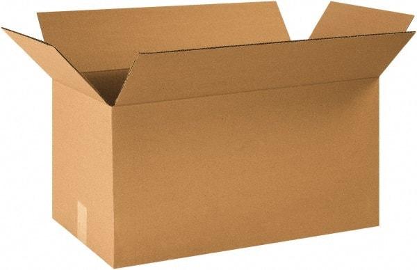 Made in USA - 12" Wide x 24" Long x 12" High Rectangle Heavy Duty Corrugated Box - 1 Wall, Kraft (Color), 95 Lb Capacity - Exact Industrial Supply