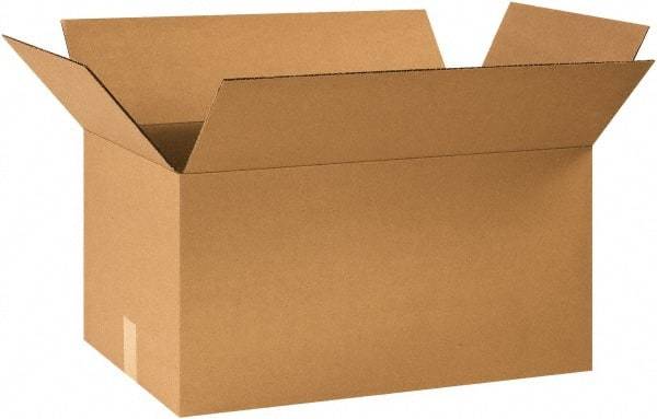 Made in USA - 14" Wide x 24" Long x 12" High Rectangle Corrugated Shipping Box - 1 Wall, Kraft (Color), 65 Lb Capacity - Exact Industrial Supply