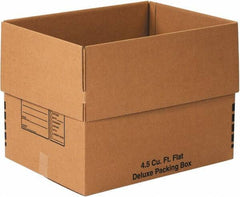 Made in USA - 18" Wide x 24" Long x 18" High Rectangle Moving Boxes - 1 Wall, Kraft (Color), 65 Lb Capacity - Exact Industrial Supply