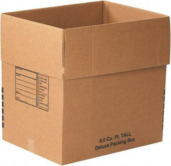 Made in USA - 18" Wide x 24" Long x 24" High Rectangle Moving Boxes - 1 Wall, Kraft (Color), 65 Lb Capacity - Exact Industrial Supply