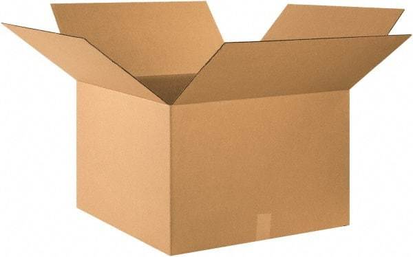Made in USA - 24" Wide x 24" Long x 16" High Rectangle Corrugated Shipping Box - 1 Wall, Kraft (Color), 65 Lb Capacity - Exact Industrial Supply